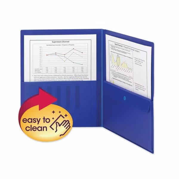 Two Pocket File Folder, Blue, PK5, SMEAD, Mfr# 87701